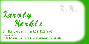 karoly merkli business card